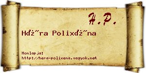 Héra Polixéna névjegykártya